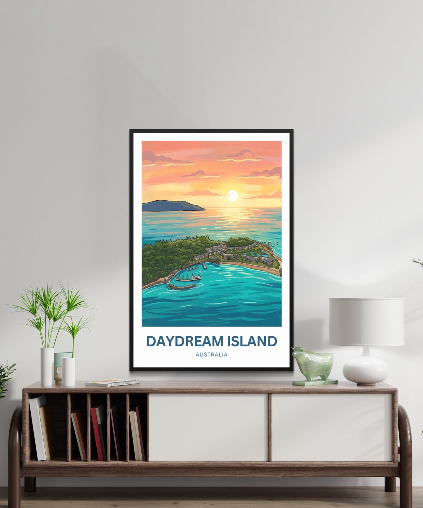 Daydream Island Travel Poster - Mesmerizing Sunset View