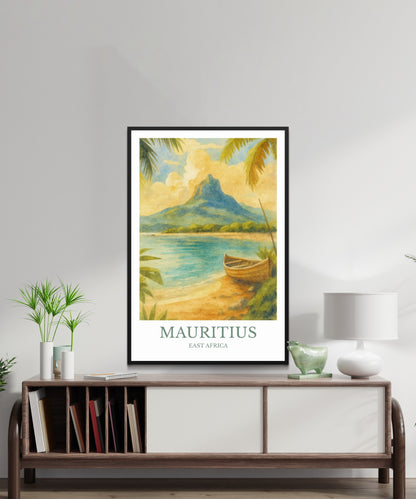Mauritius, Watercolor design poster, East Africa Print, Mauritius Wall Art