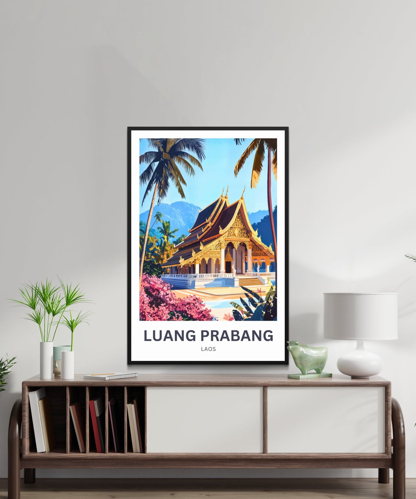 Luang Prabang Travel Poster - Mesmerizing Laos Temple
