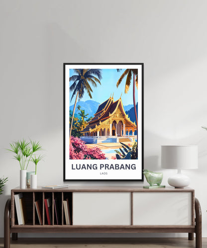 Luang Prabang Travel Poster - Mesmerizing Laos Temple