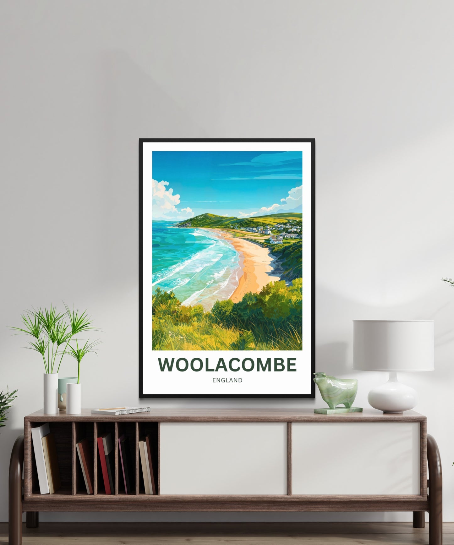 Woolacombe Travel Poster - Charming Seaside Village