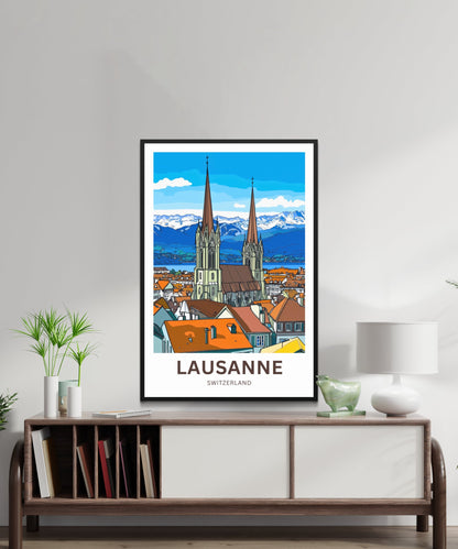 Lausanne Travel Poster- City of Culture & Charm