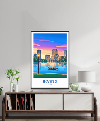Las Colinas Irving, Texas Travel Poster - Lake Carolyn