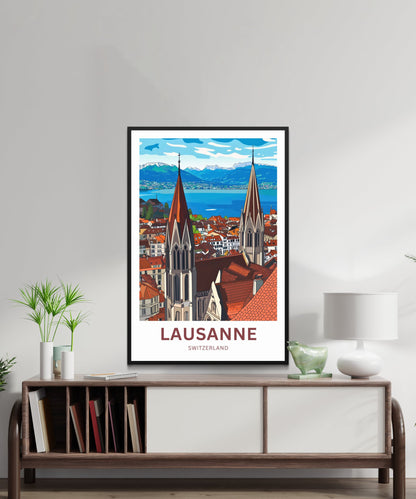 Lausanne Travel Poster- Switzerland