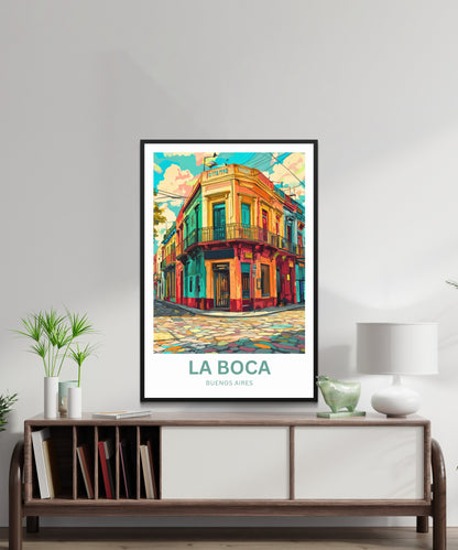 La Boca Travel Poster - Home of Passion and Paint