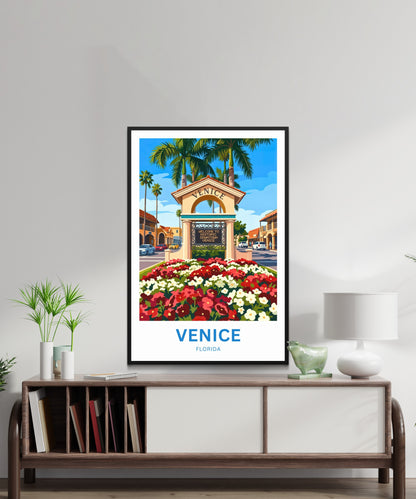Venice, Florida Travel Poster - Street