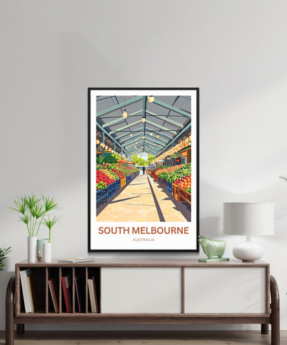 South Melbourne Market Travel Poster  - Where Community Meets Flavor