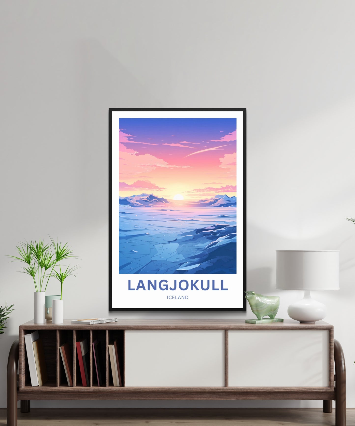 Langjökull Travel Poster - Frozen Majesty