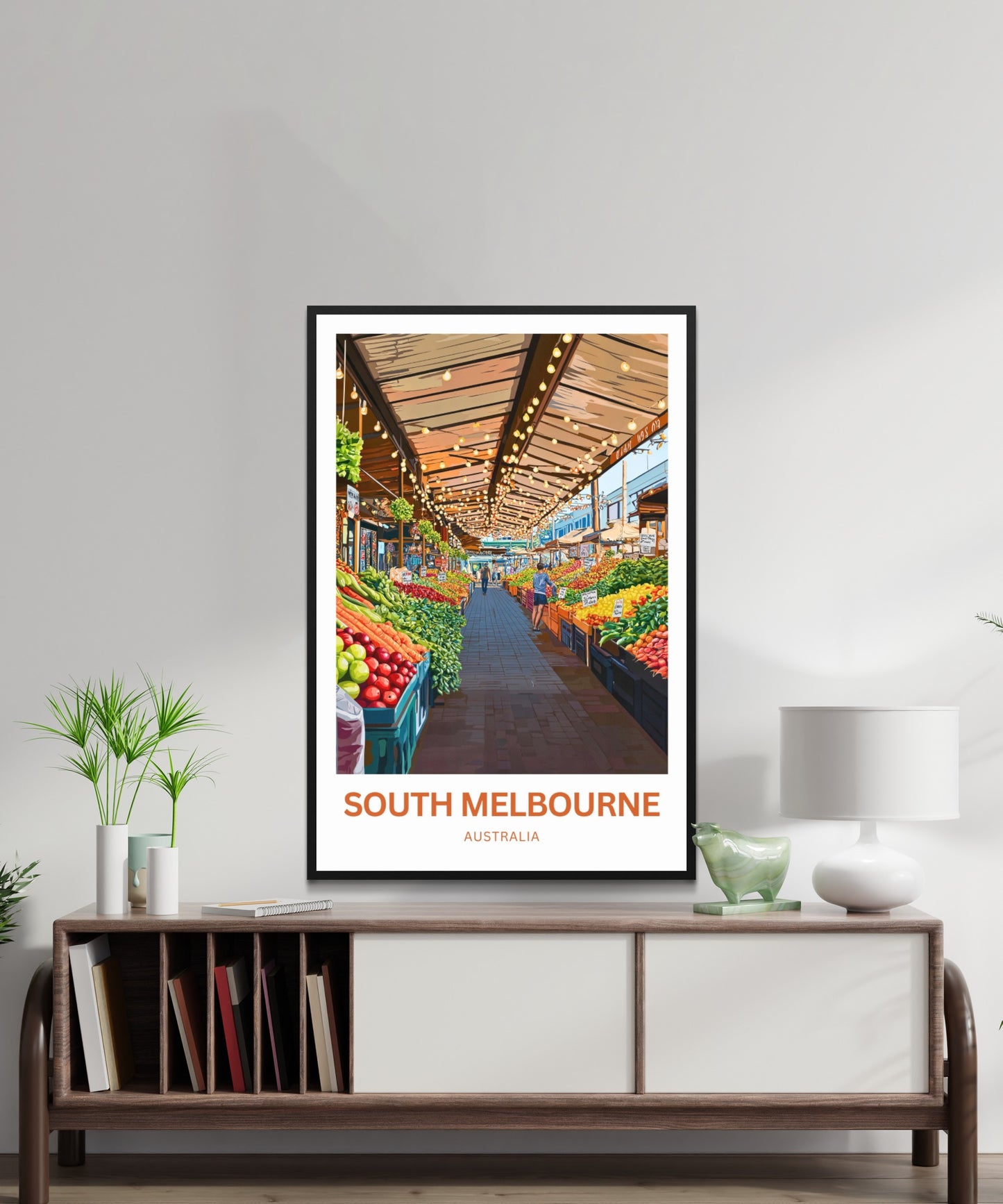 South Melbourne Market Travel Poster  - Australia's famous Market