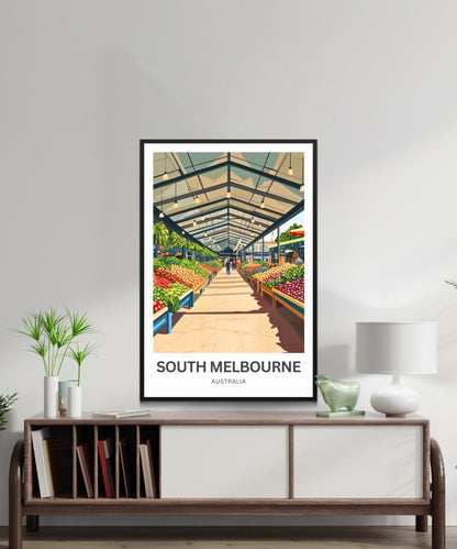 South Melbourne Market Travel Poster  - Market Days in Melbourne