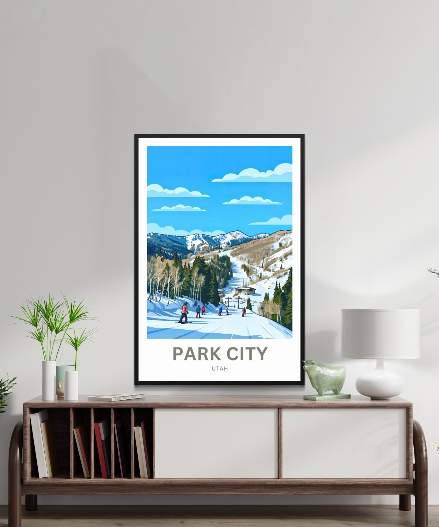 Park City Travel Poster - Fun Skiing