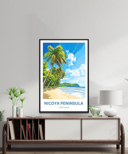 Nicoya Peninsula Travel Poster  - Mesmerizing Sandy Beach Costa Rica
