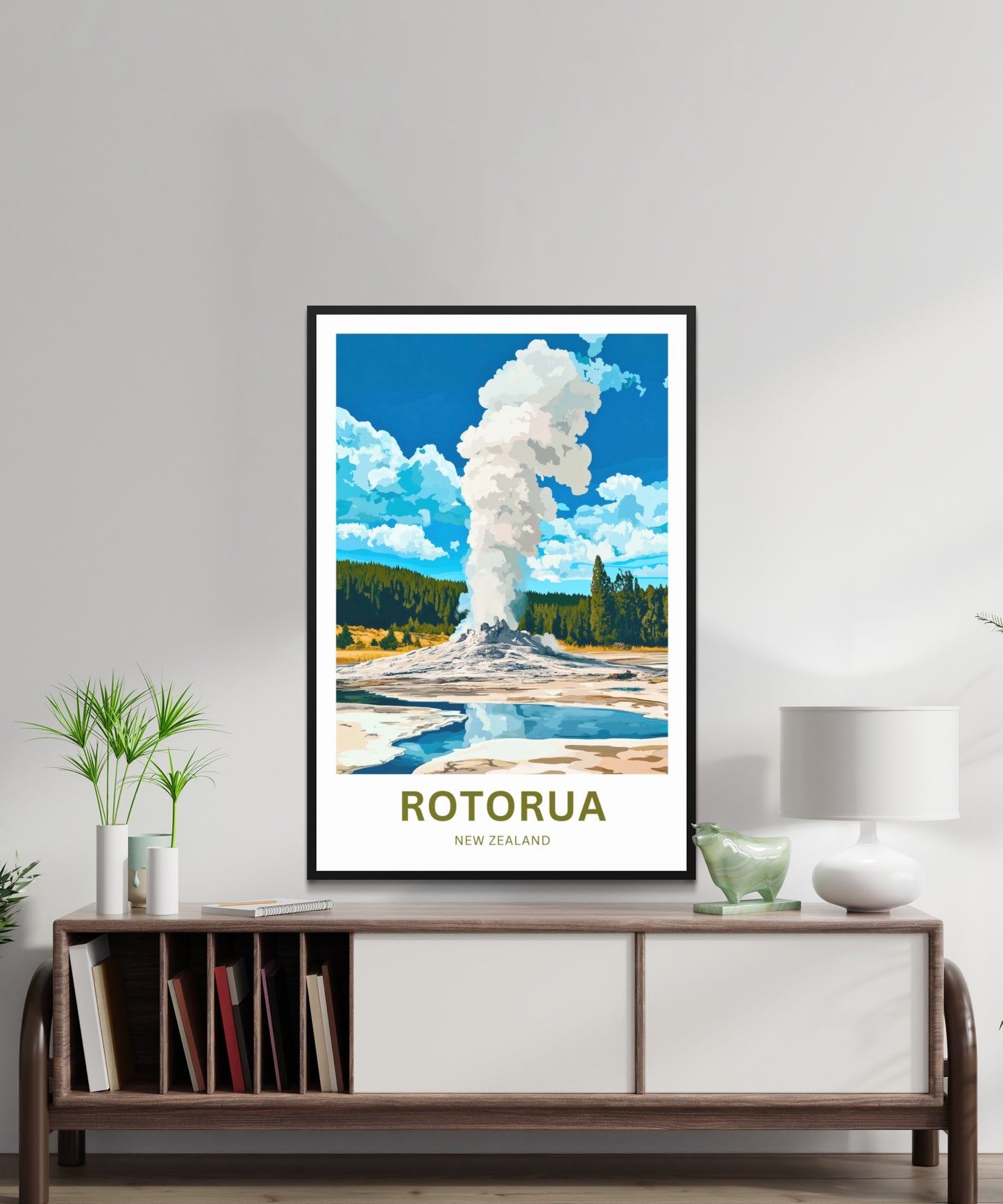 Rotorua Travel Poster - Captivating Geyser,New Zealand