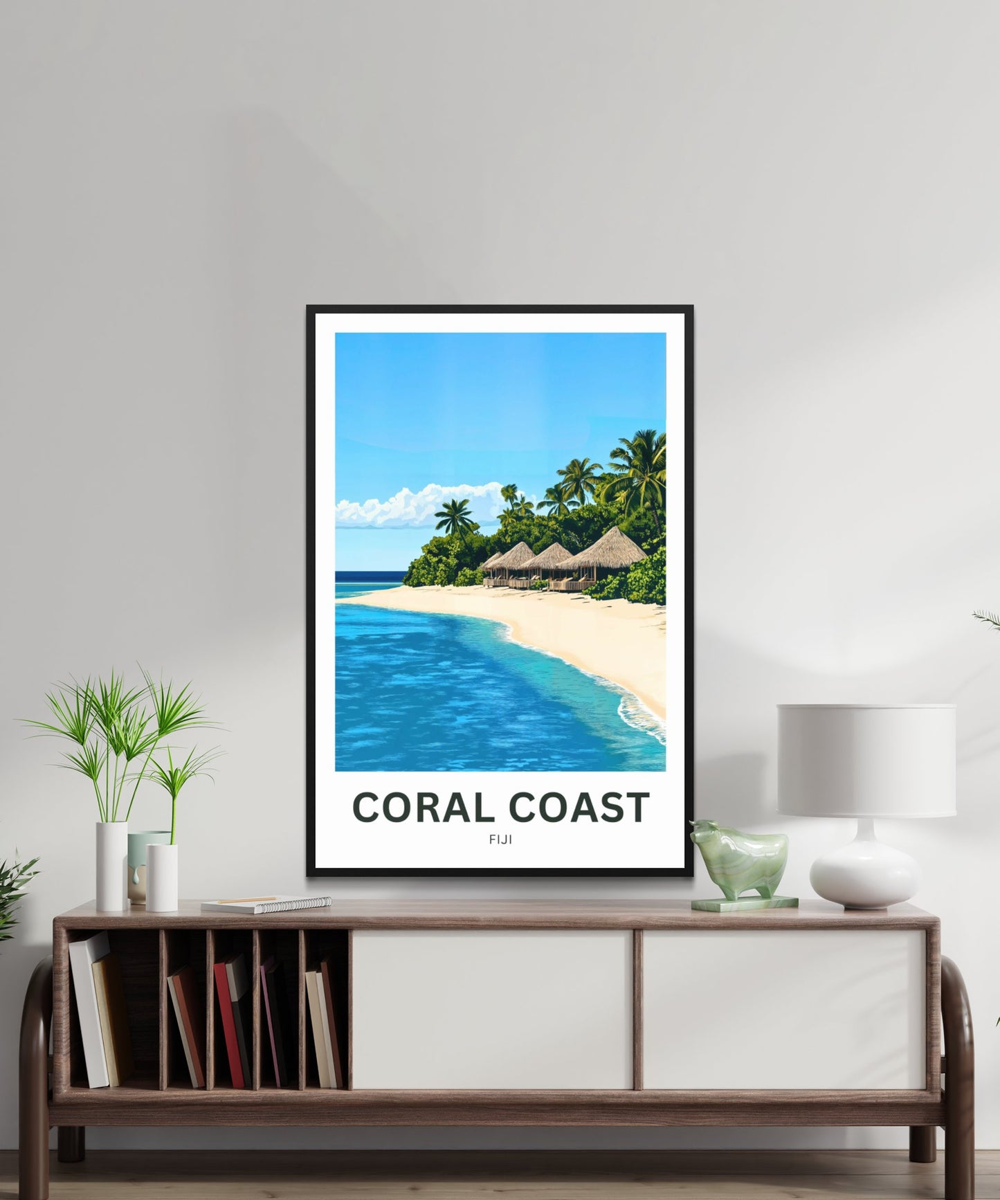 Coral Coast, Fiji Travel Poster - Fiji’s Southern Shore