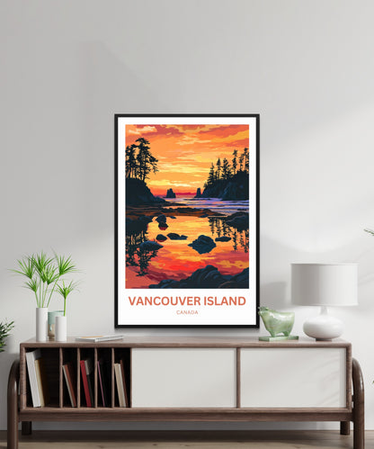 Vancouver Island Travel Poster - The Sunset Wilderness Beyond