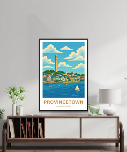 Provincetown Travel Poster- Pilgrim Monument Views