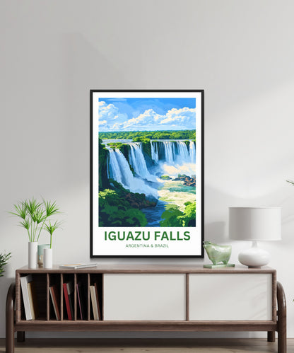Iguazu Falls Travel Poster - Argentina & Brazil’s Enchanting Natural Wonder