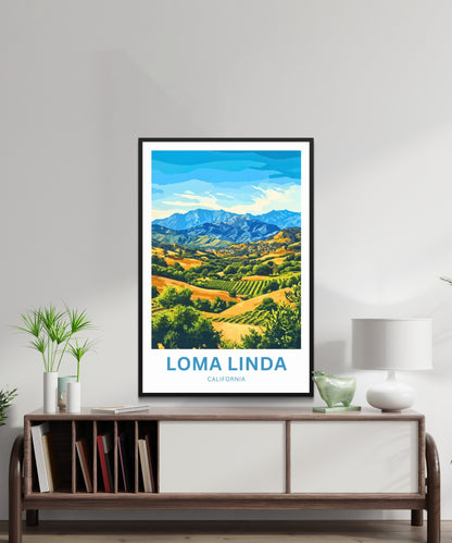 Loma Linda Travel Poster  - California Peaceful Escape