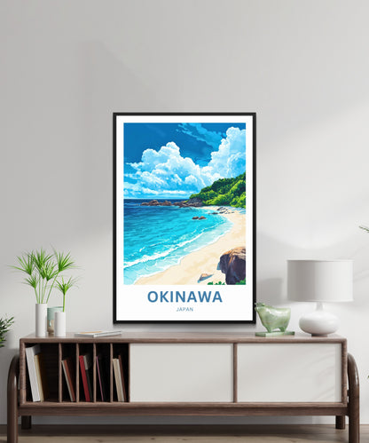 Okinawa Beach Travel Poster  - Serenity by the Sea