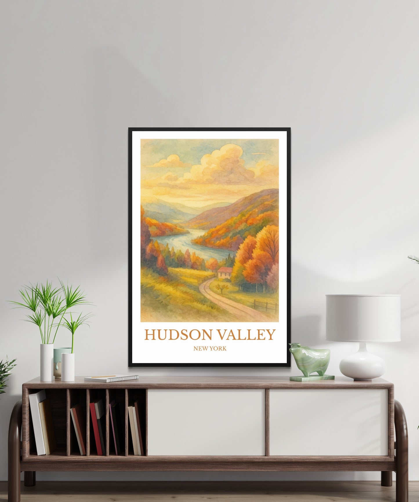 Hudson Valley, Watercolor design poster, New York Print, Hudson Valley Wall Art