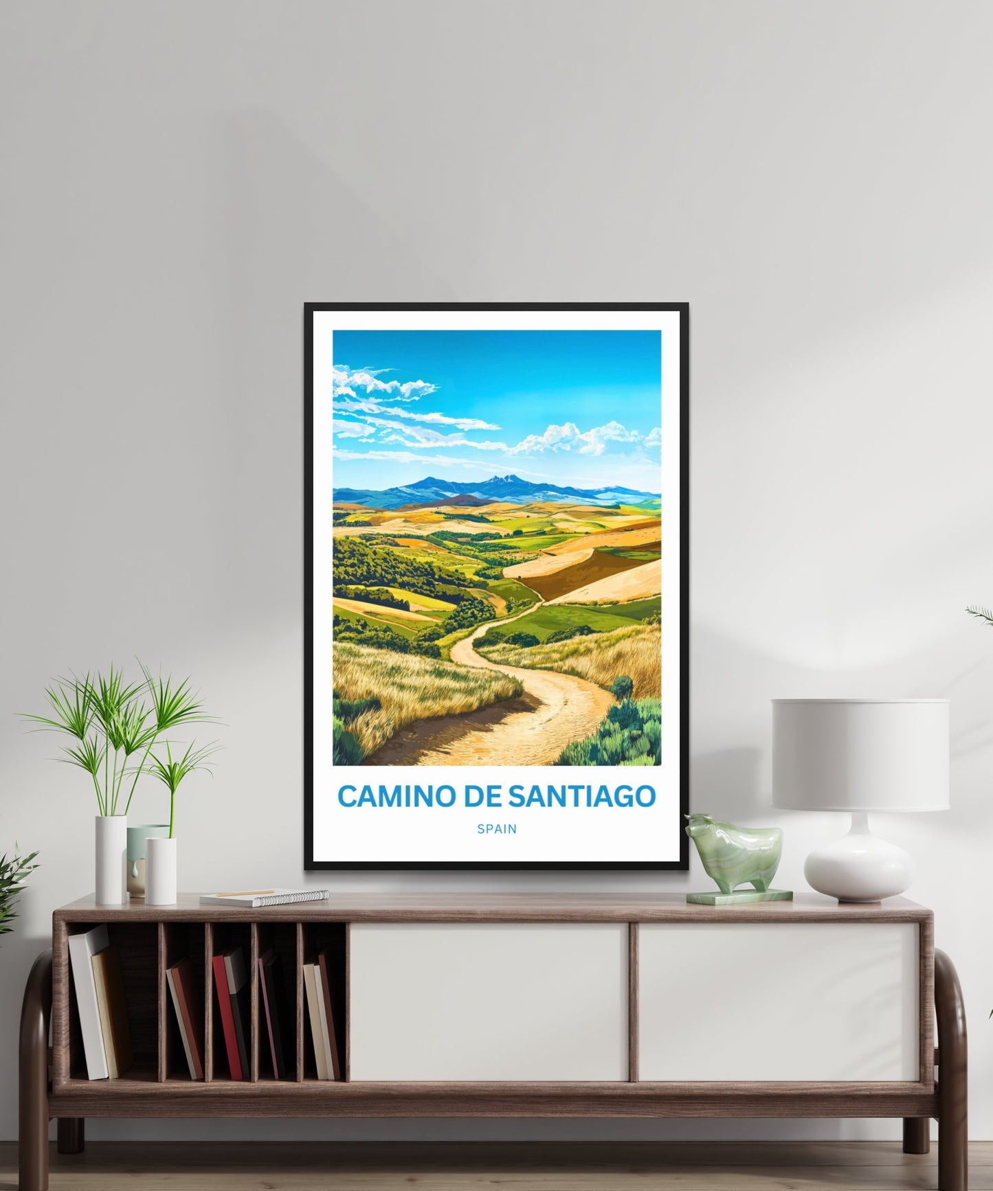 Camino de Santiago Travel Poster - The Way to Santiago: A Landscape of Tranquility