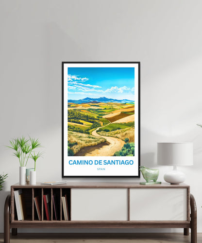 Camino de Santiago Travel Poster - The Way to Santiago: A Landscape of Tranquility