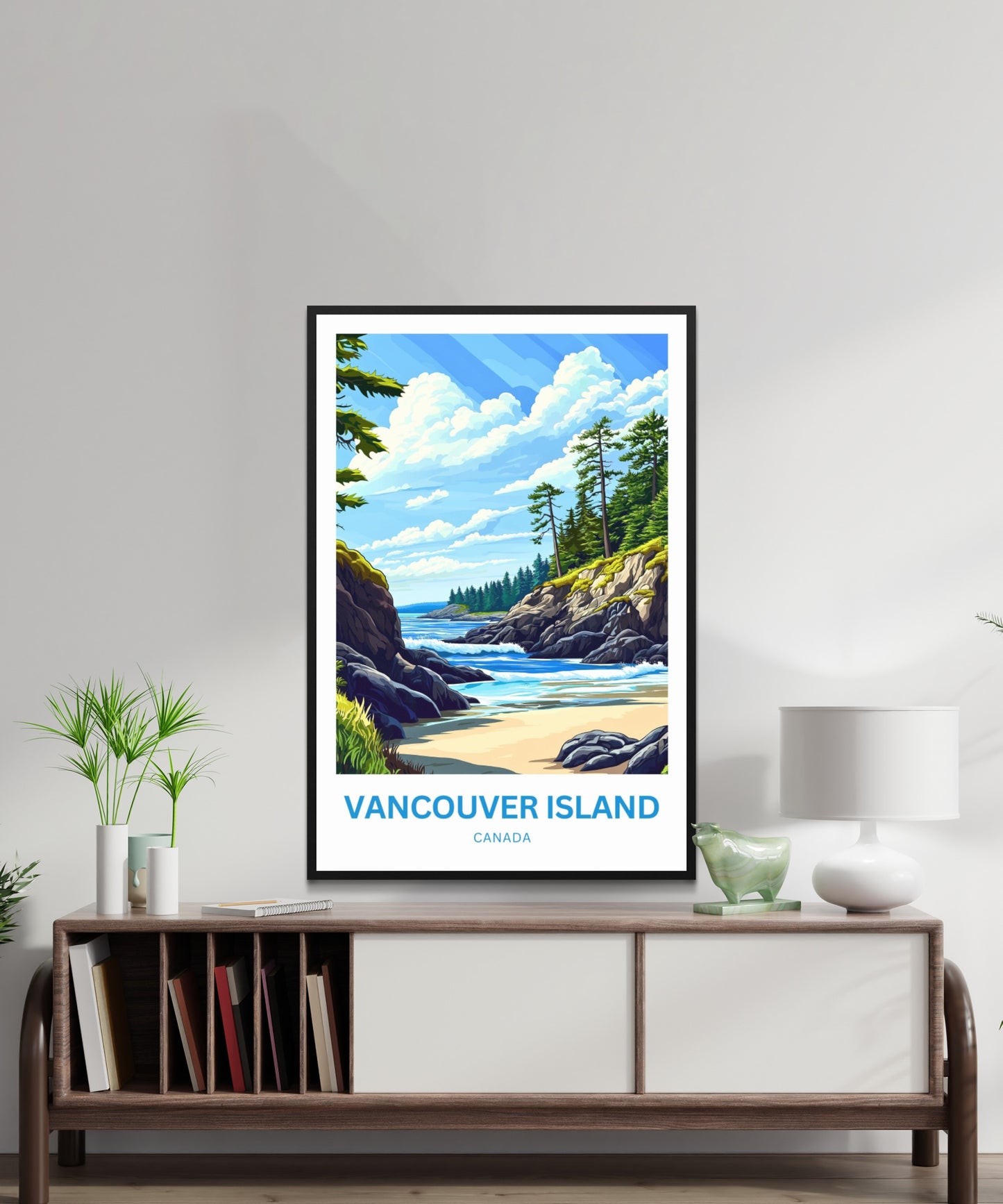 Vancouver Island Travel Poster - Wild Shores and Whispering Trees