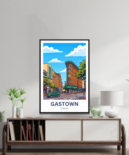 Gastown Travel Poster - Vancouver Historic Buildings