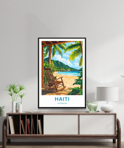 Haiti Travel Poster - Caribbean Waves of Calm