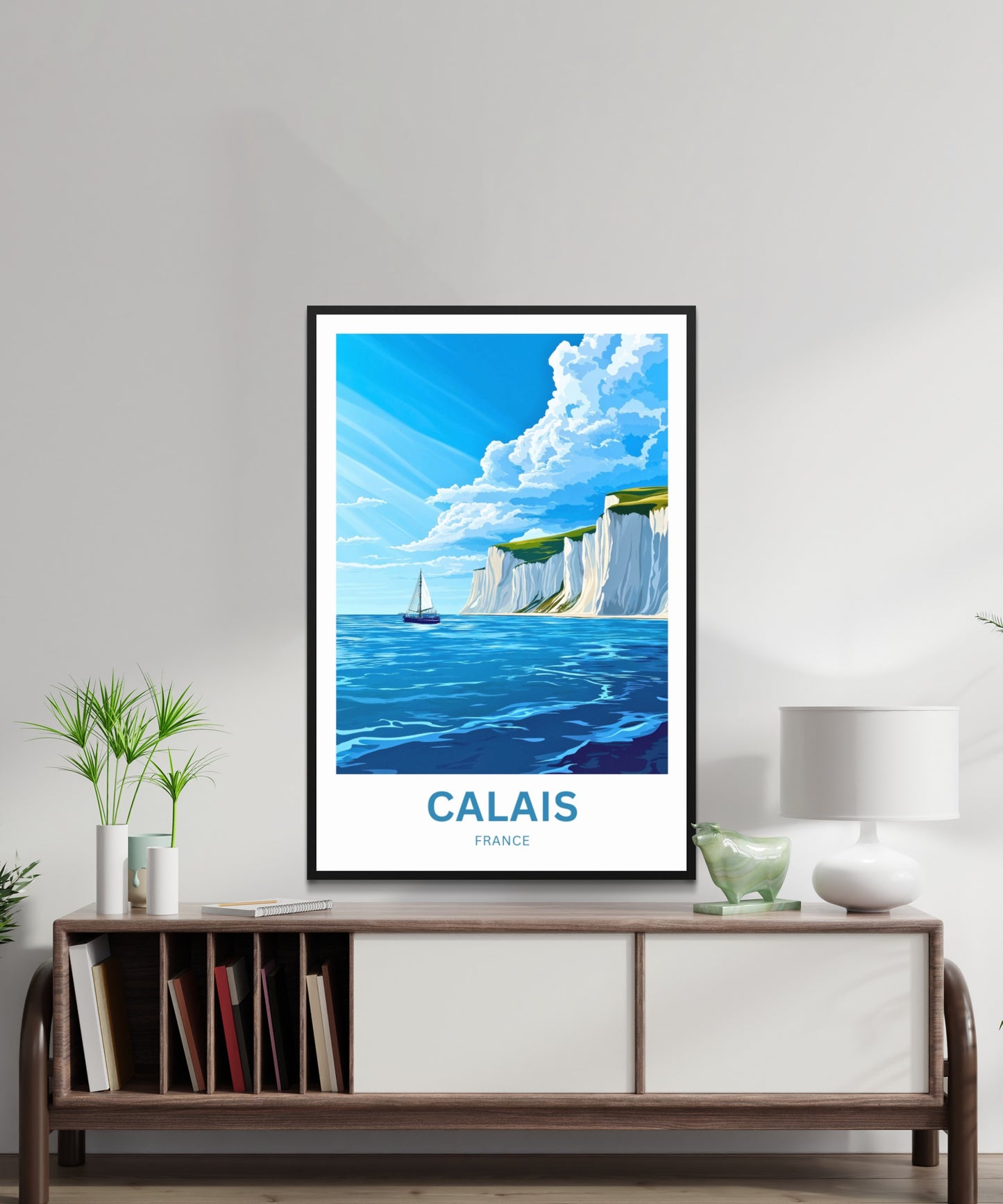 Calais Travel Poster - Cliffs of France