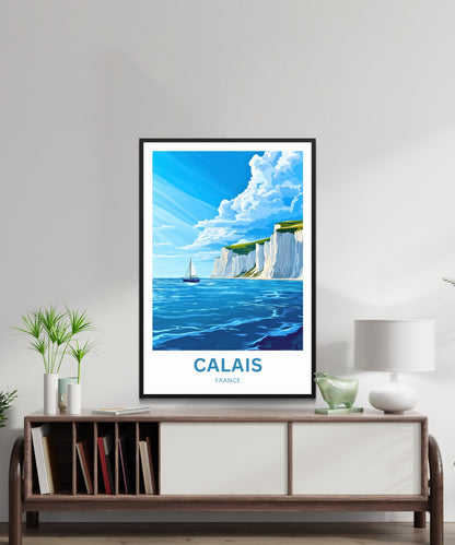 Calais Travel Poster - Cliffs of France