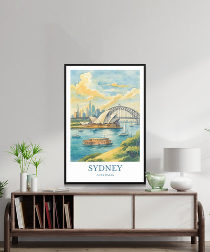 Sydney, Watercolor design poster, Australia Print, Sydney Wall Art