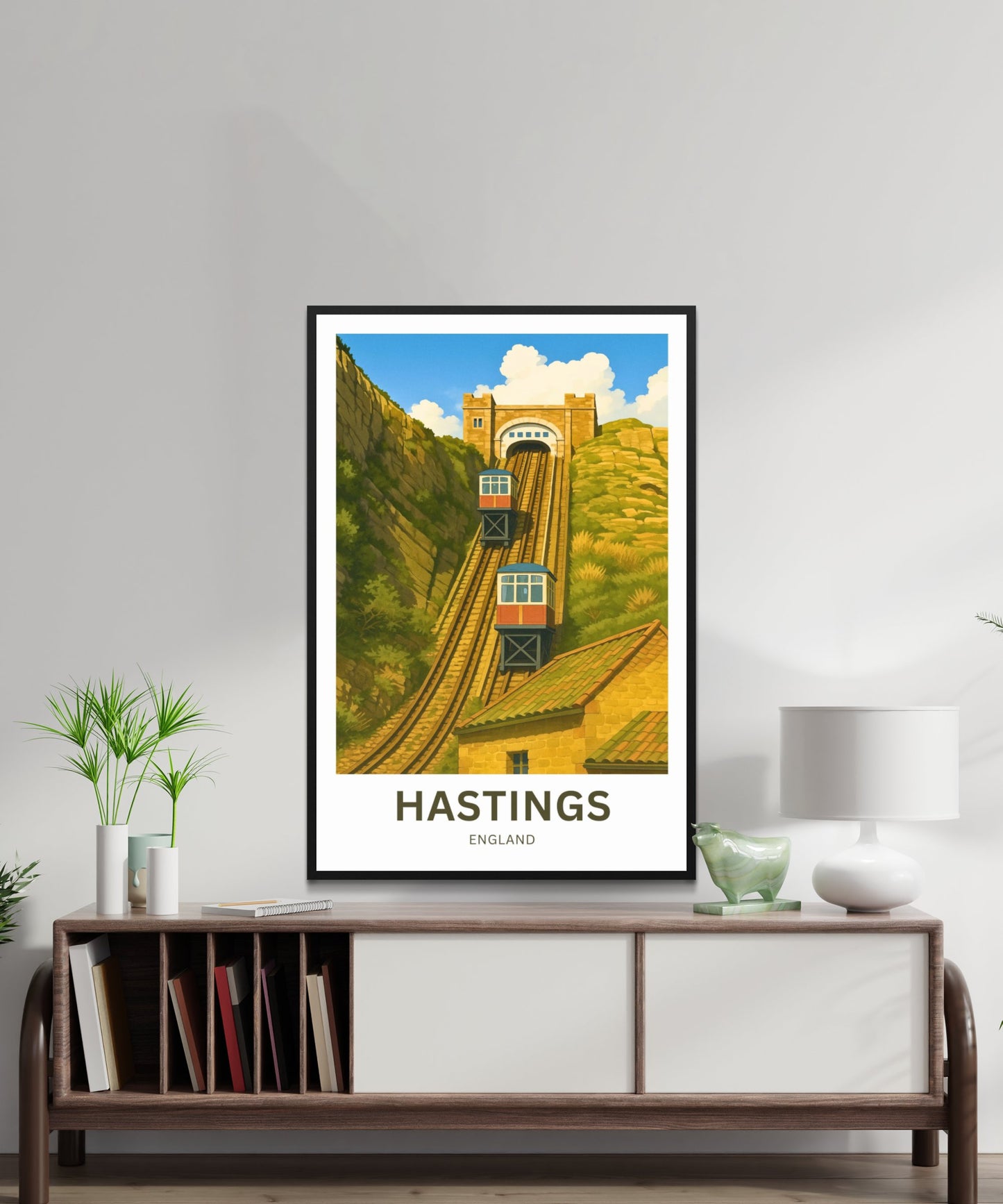 Hastings Travel Poster- Iconic Railway England