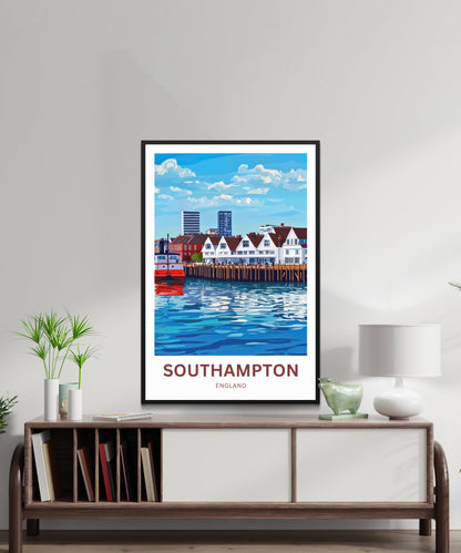 Southampton Travel Poster- Seaside Spirit England