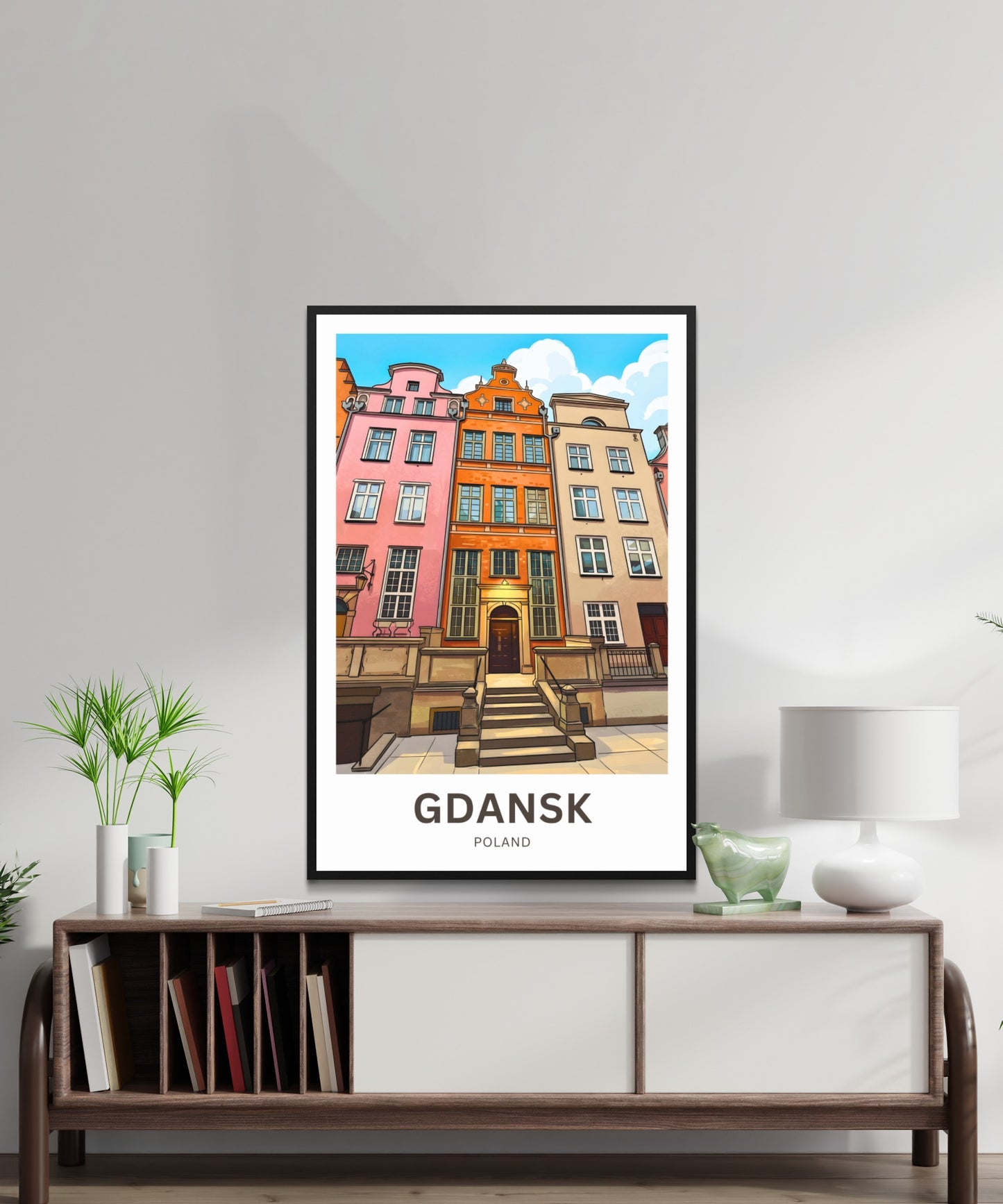 Gdańsk  Travel Poster -Northern Street Colors