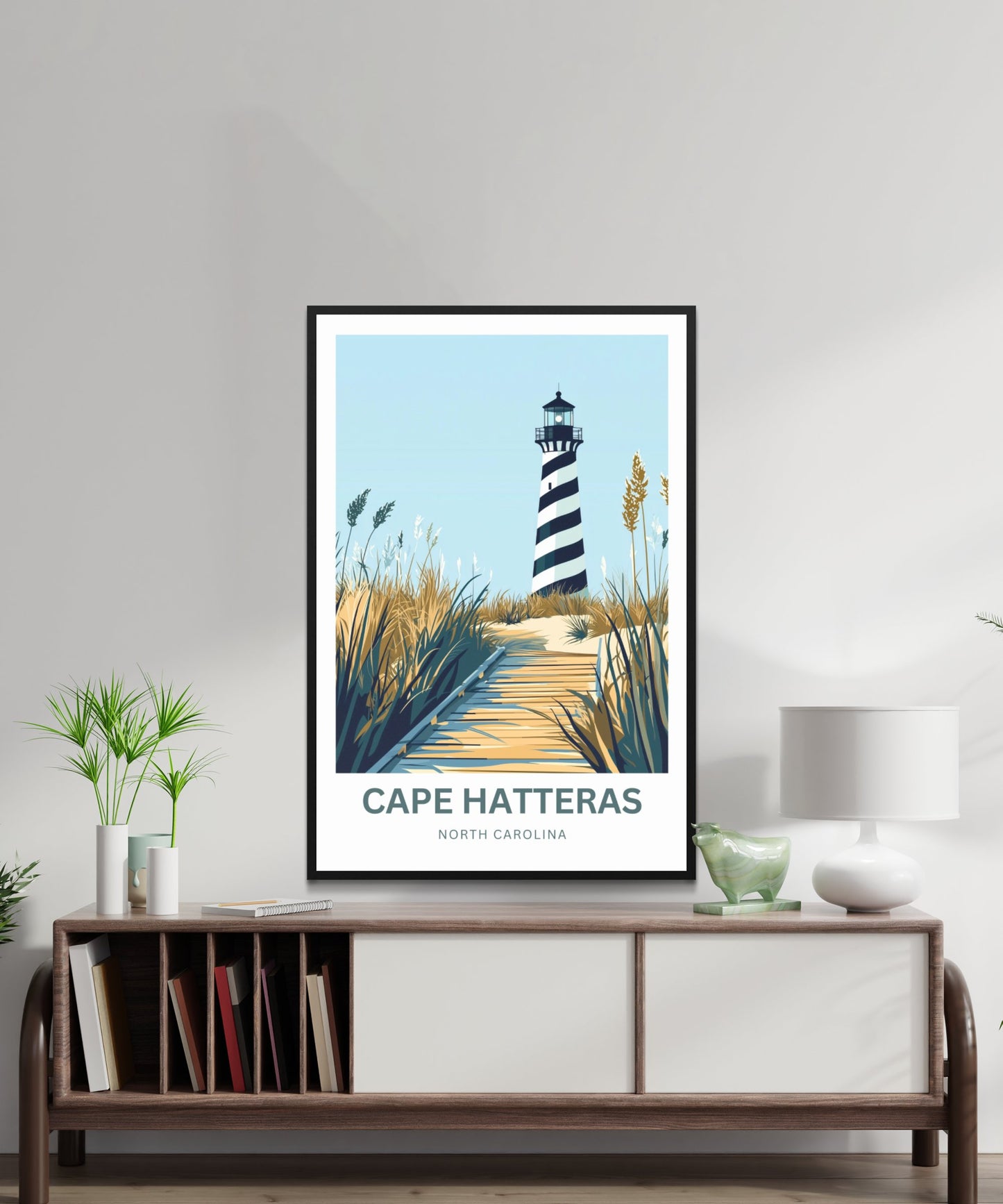 Cape Hatterras Travel Poster - Vibrant Coastal Wildlife