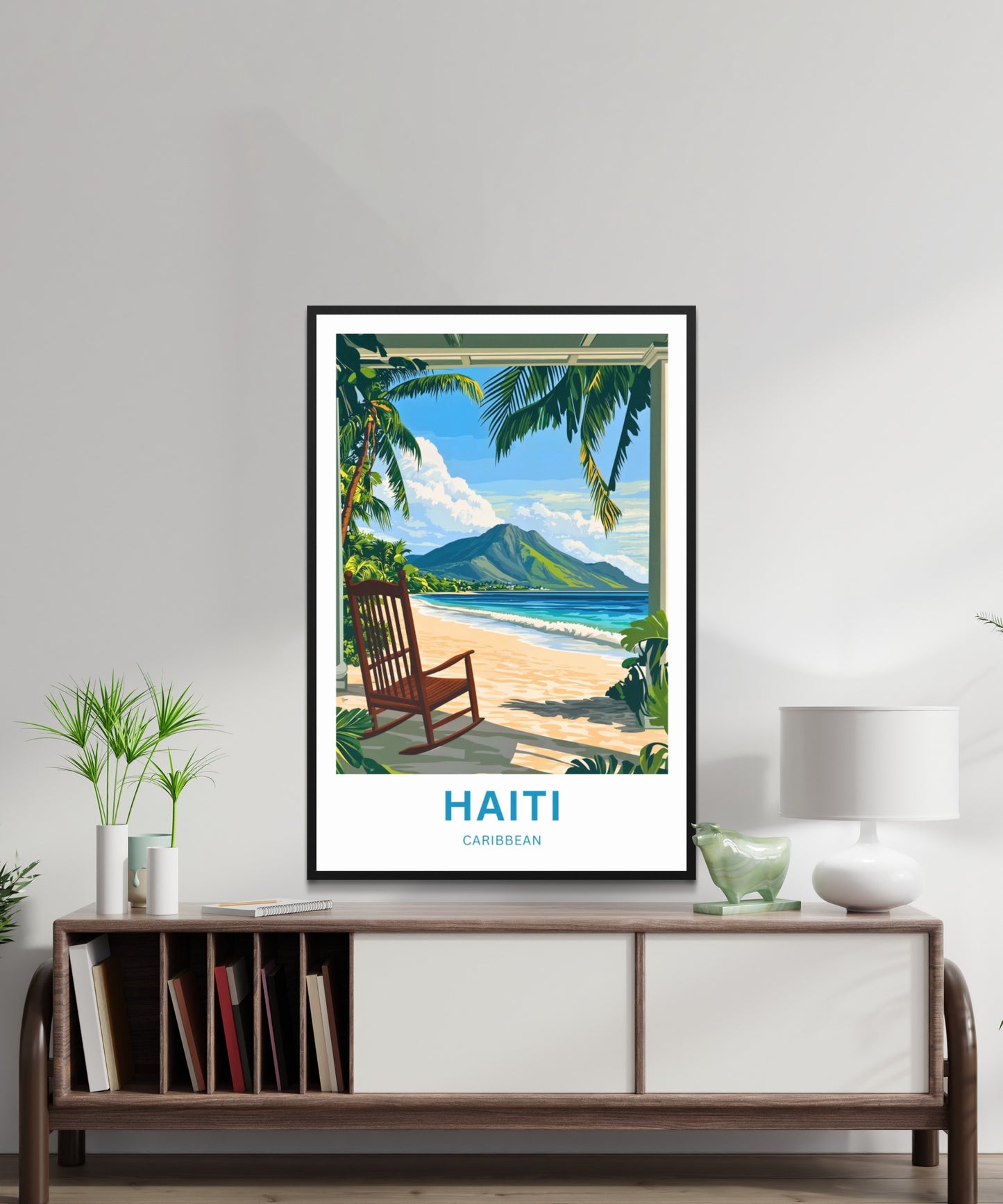 Haiti Travel Poster - Golden Dunes & Azure Seas