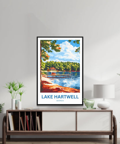 Lake Hartwell Travel Poster - Reflections of a Peaceful Escape