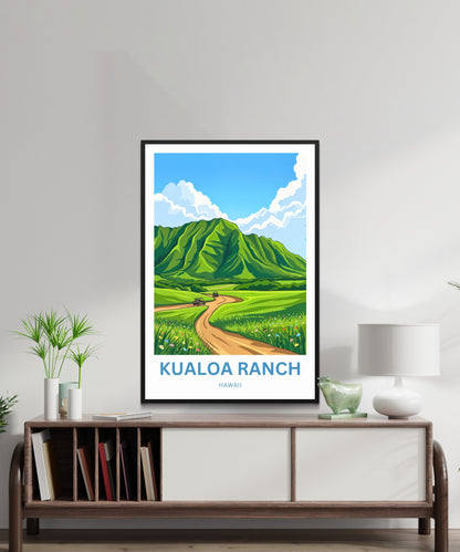 Kualoa Ranch  Travel Poster - Spirit of Hawaii