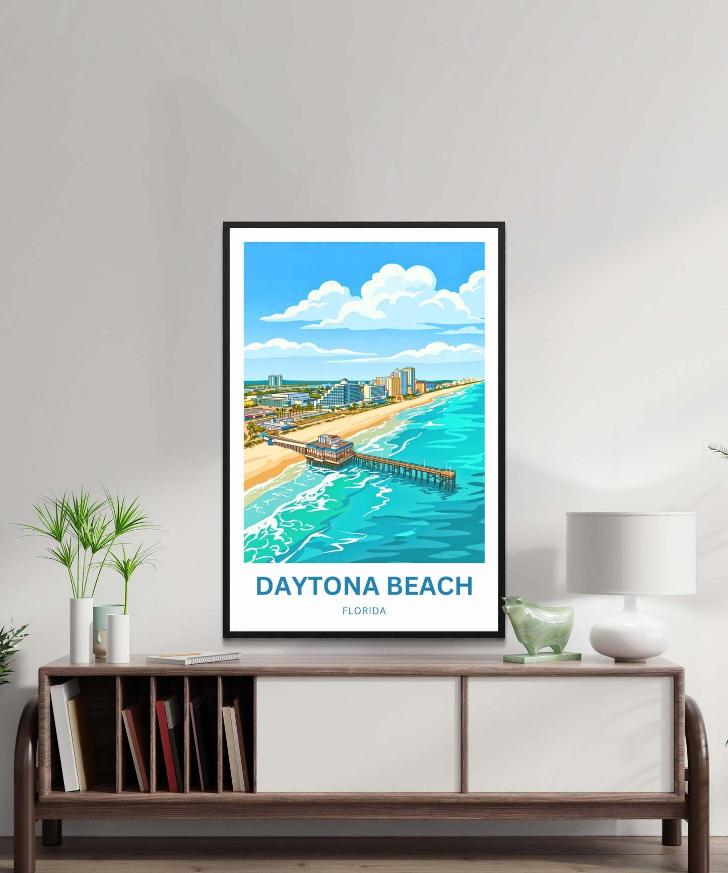 Daytona Beach, Florida Travel Poster - Boardwalk View