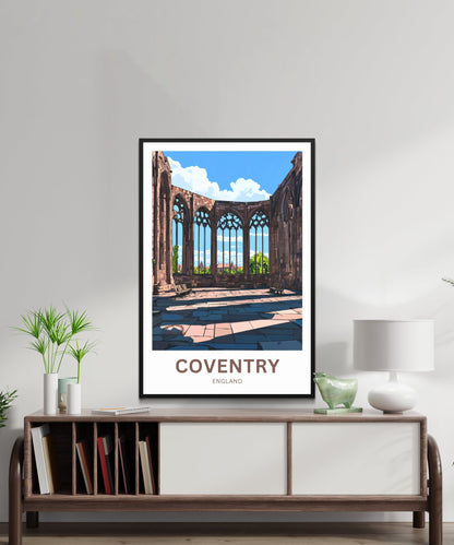 Coventry Travel Poster- Mesmerizing Interior View of Cathedral