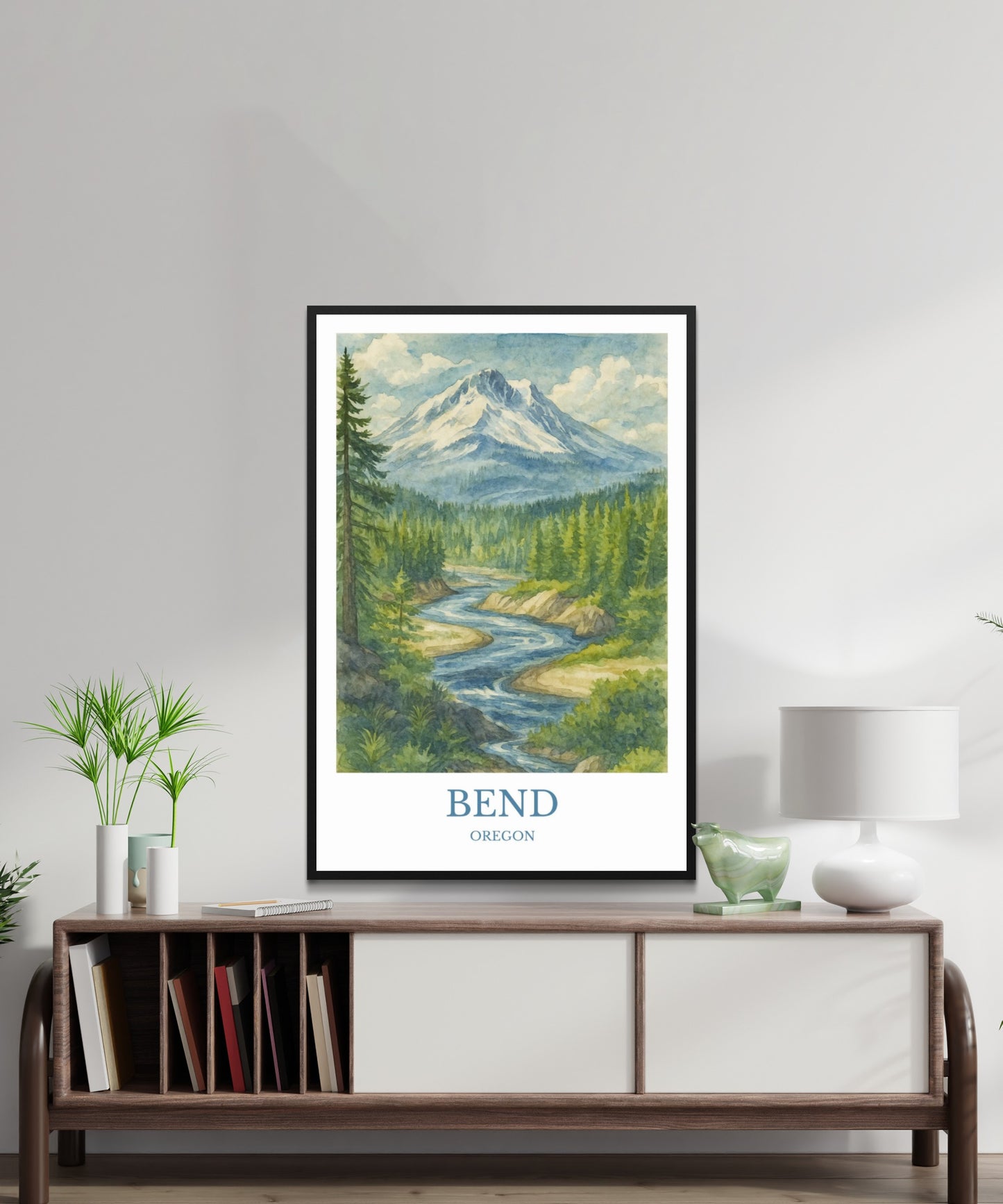 Bend, Watercolor design poster, Oregon Print, Bend Wall Art