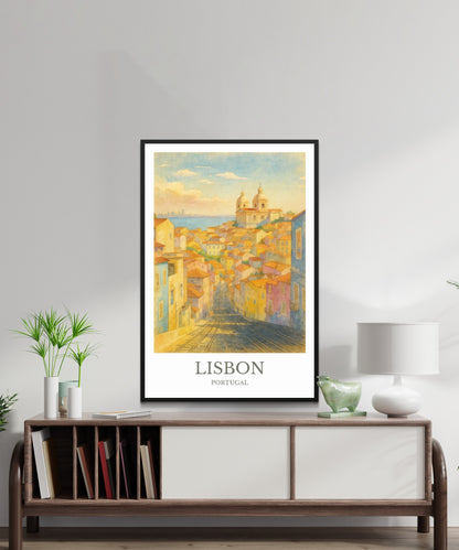 Lisbon, Watercolor design poster, Portugal Print, Lisbon Wall Art