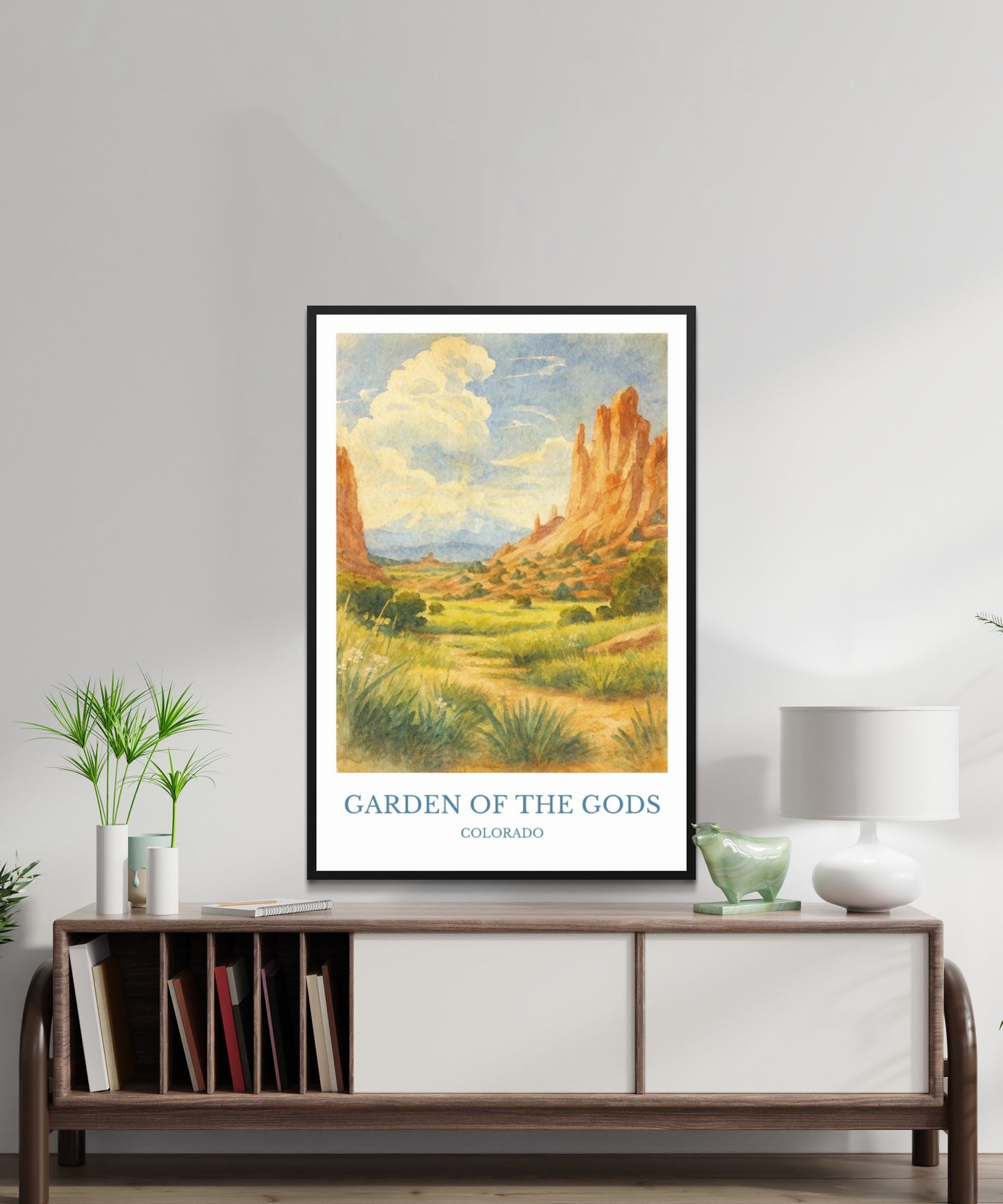 Garden of the Gods, Watercolor design poster, Colorado Print, Garden of the Gods Wall Art