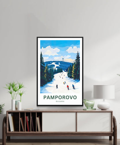 Pamporovo Ski Travel Poster - Bulgaria  Winter Playground