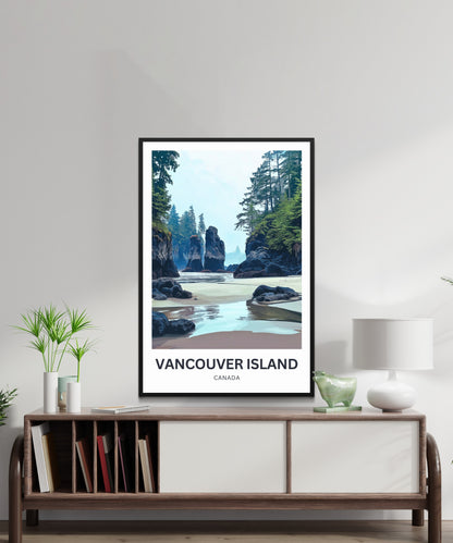 Vancouver Island Travel Poster - Where Forest Meets the Sea