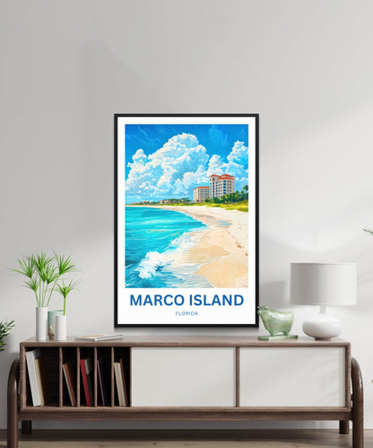 Marco Island Travel Poster- Escape to Sun-Kissed Island Shores of Florida