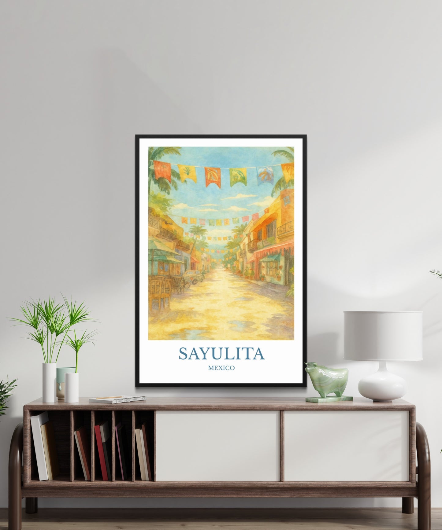 Sayulita, Watercolor design poster, Mexico Print, Sayulita Wall Art