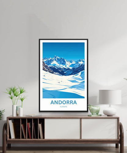 Andorra Travel Poster- Ski View
