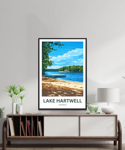 Lake Hartwell Travel Poster - Serenity by the Water